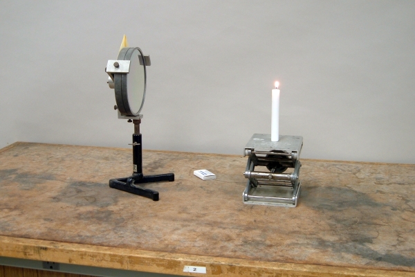 Candle and concave mirror
