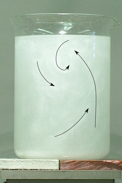 Enlargement of photograph, showing convection currents