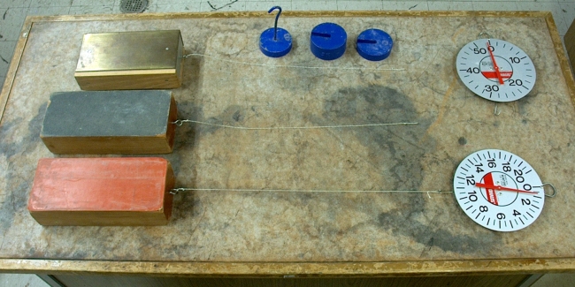 Pull friction block with scale