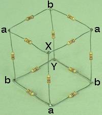Resistor cube, body diagonal