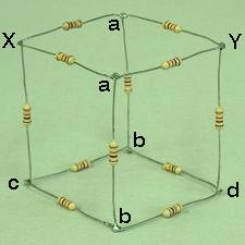 Resistor cube, face diagonal