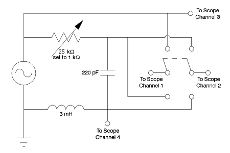 LCR circuit schematic