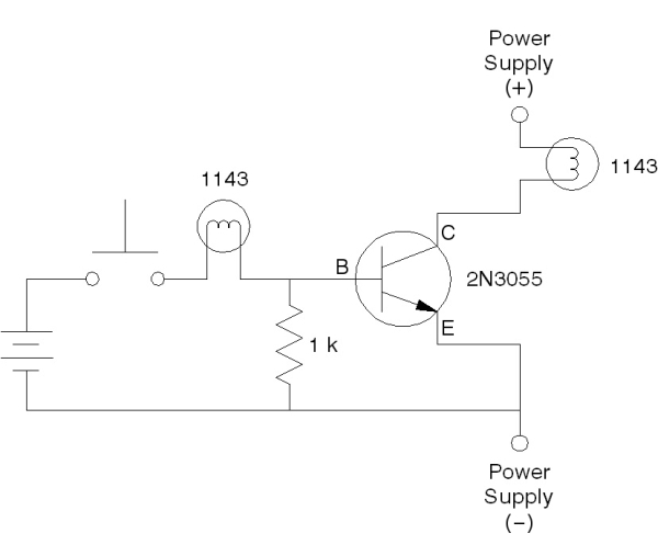 Schematic of NPN transistor switch circuit