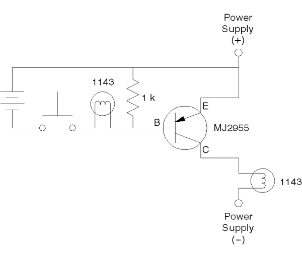 Schematic of PNP transistor switch