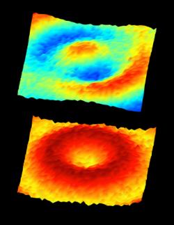 Tomographic scans show two of the qubit's quantum states (Image: Science)
