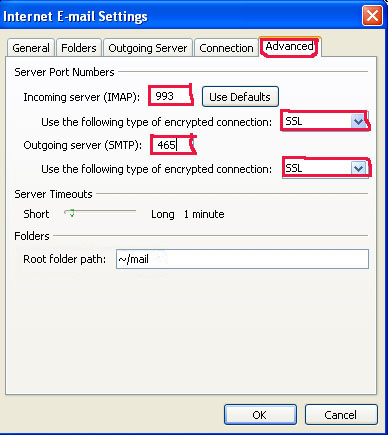 port settings for outgoing mail