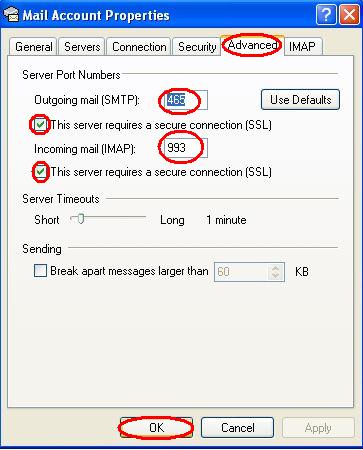 Configuring Imap Ssl And Smtp Ssl In Outlook Express