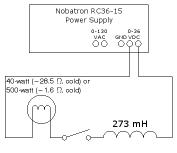 Schematic of L/R rise time demonstration
